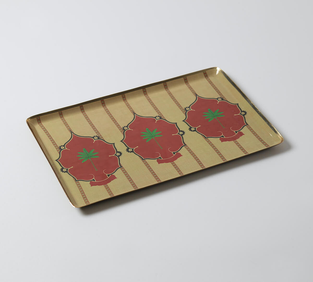 India Circus by Krsnaa Mehta Peepal and Palm Rectangle Tray Set